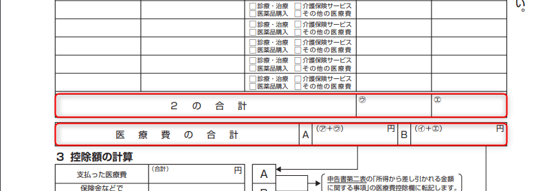 医療費控除の明細書